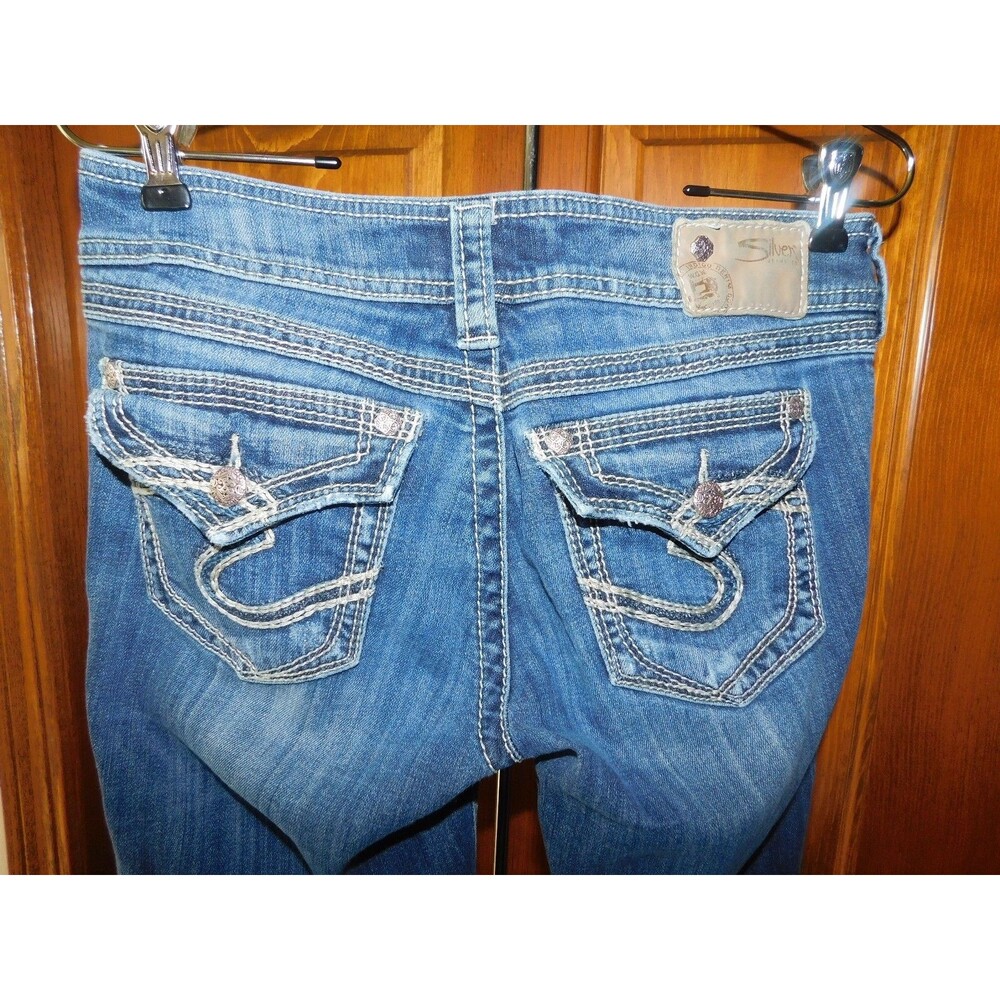 Silver Jeans 28 Suki Surplus Womens Distressed Boot Cut Jeans Size 28